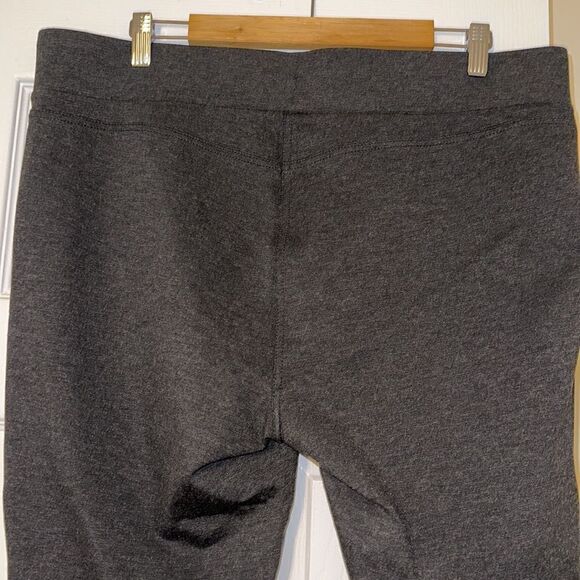 LOFT XL Charcoal Gray Ponte Knit Tuxedo Stripe Pull-On High Waist Pants - Picture 6 of 13